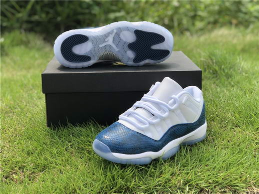 Air Jordan GS 11s Low Navy Snakeskin GS