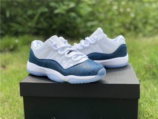 Air Jordan GS 11s Low Navy Snakeskin GS