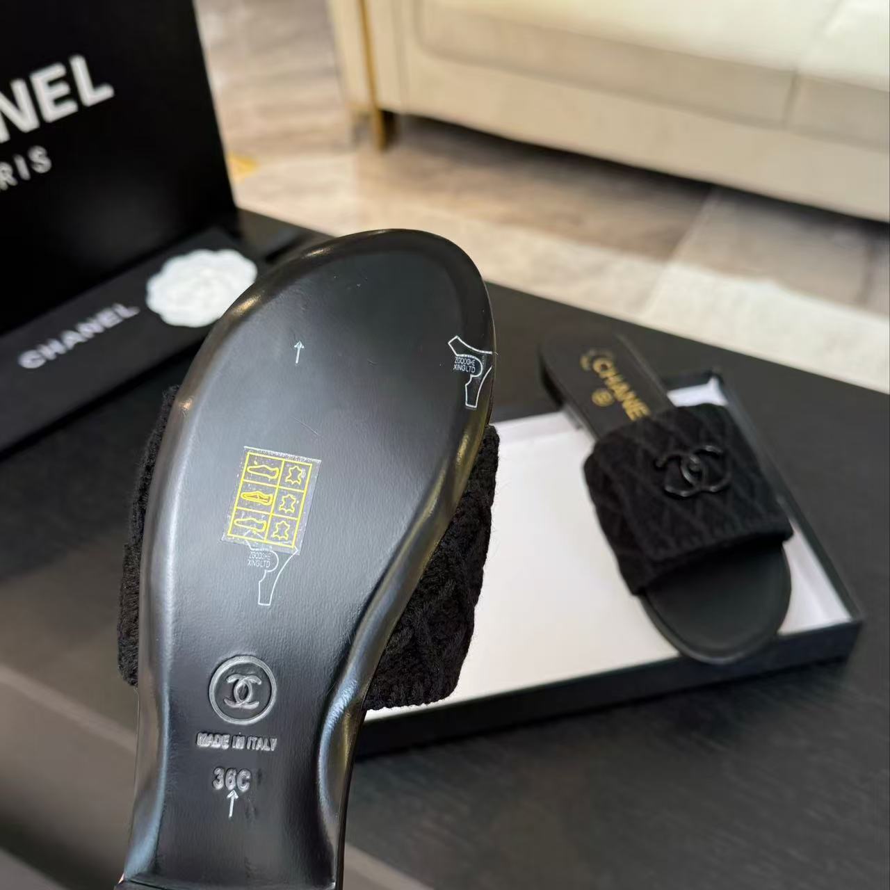 Ch*el slippers women(aaa)-016